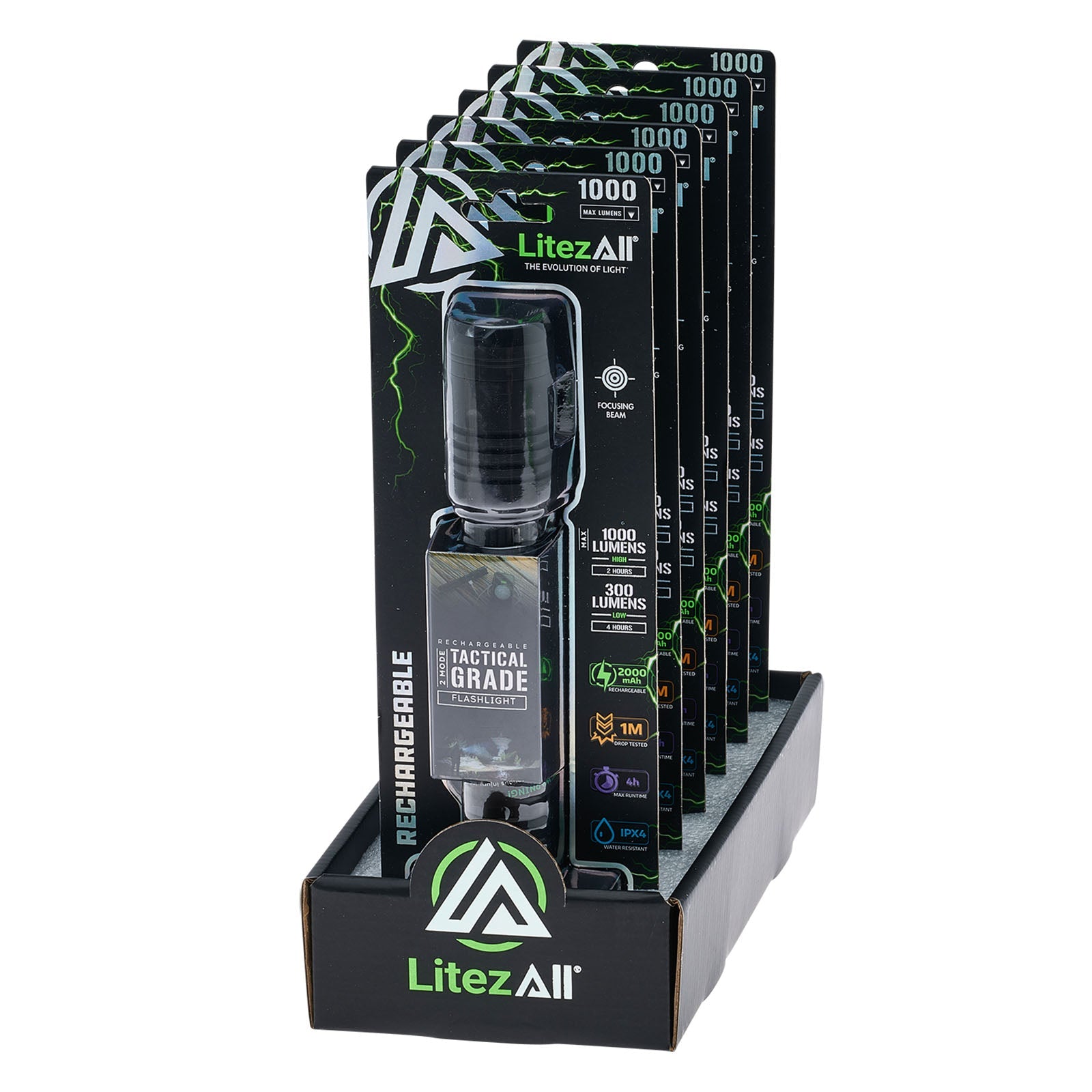 LitezAll® 1000 Lumen Rechargeable Tactical Flashlight